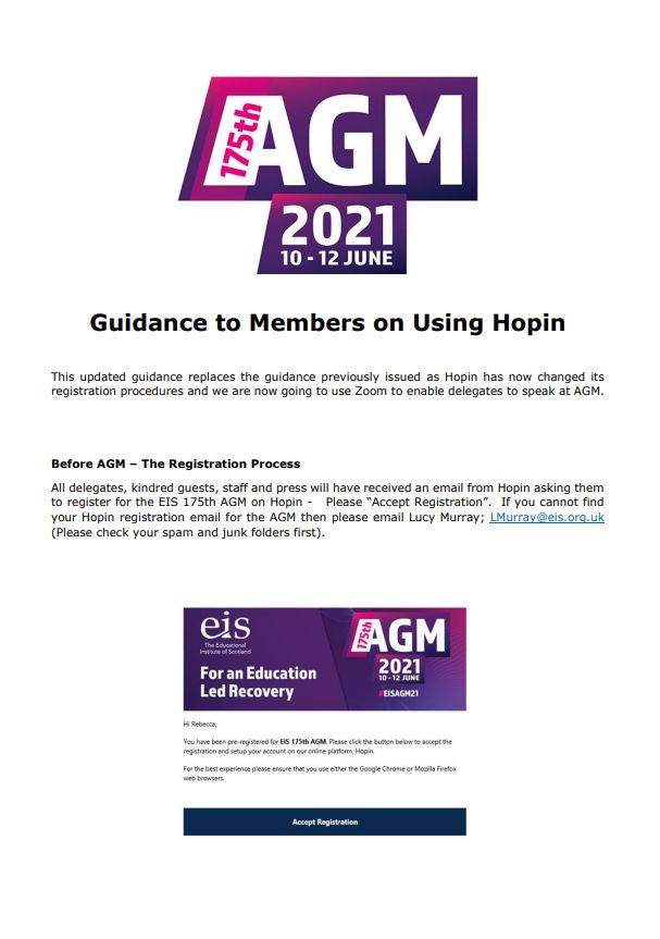 Guidance to Members on Using Hopin | EIS